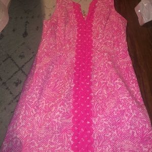 Pink Lily Pulitzer-Target dress, just above knee